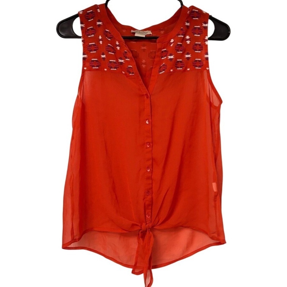 Lucky Brand women's Red Sleeveless Blouse Size small